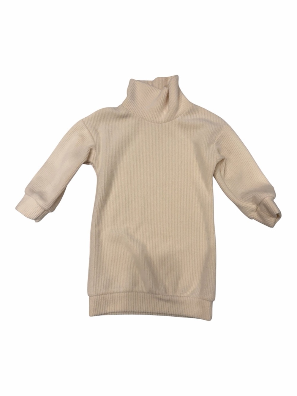 Cozy Kids Cream Turtleneck Knit Dress